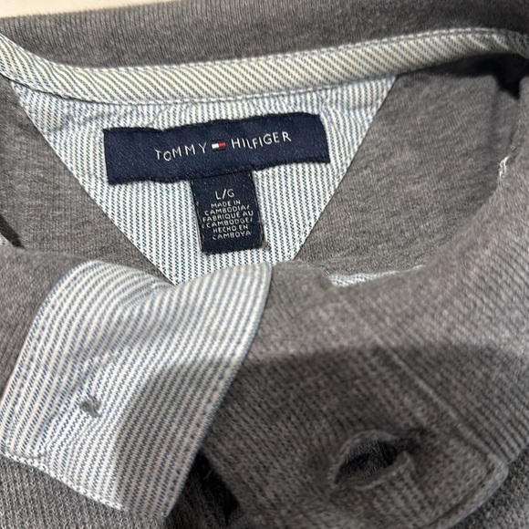 Tommy Hilfiger Large  Grey long sleeve polo - Picture 5 of 5